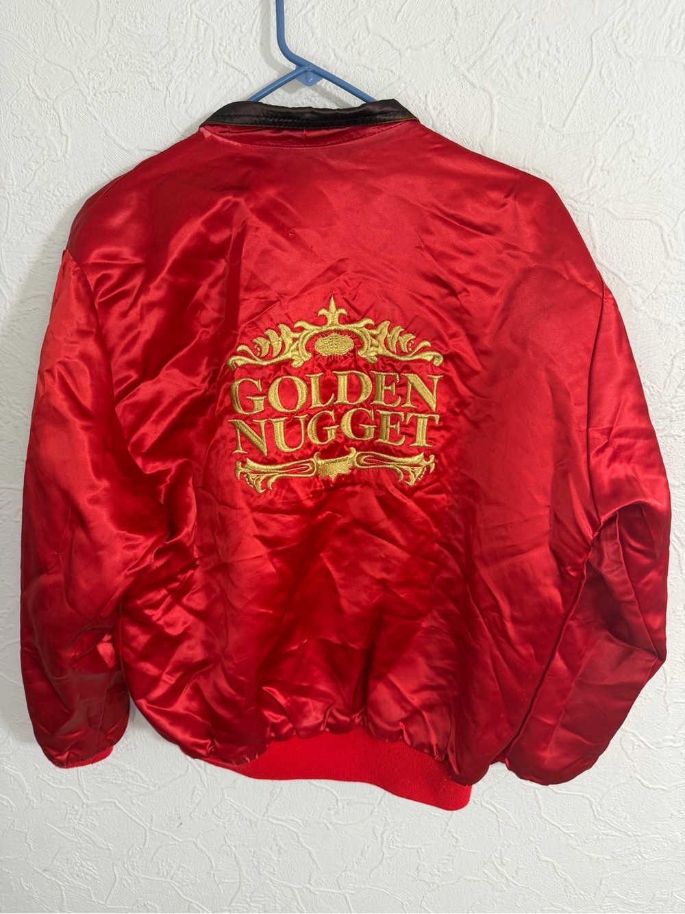 Vintage Golden Nugget Mirage Reversible Satin Bomber Jacket Sz SMALL 90s Vegas